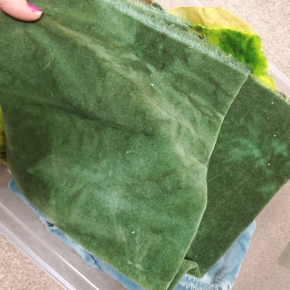 Bundle Of High Quality Velvet Fabric Pieces Random Sizes & Colors - Picture 5 of 6